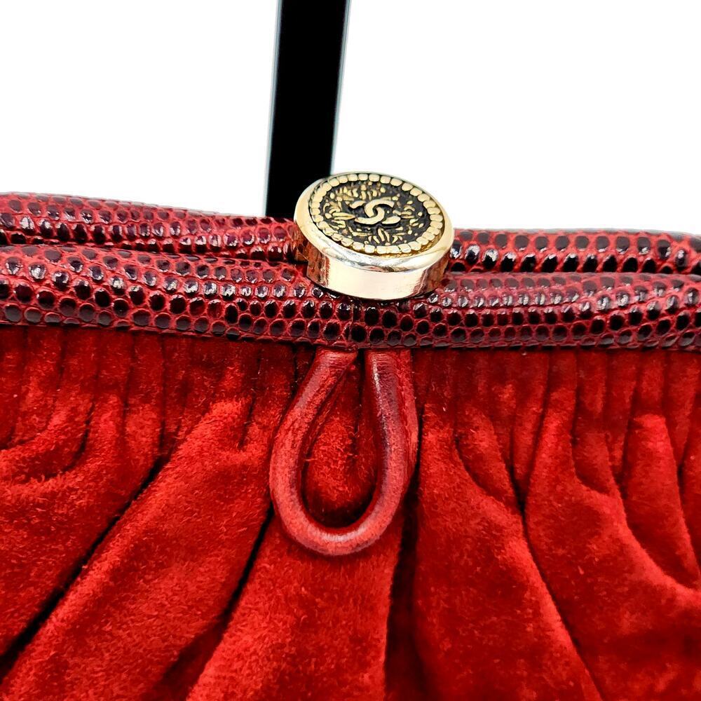 Rare Vintage 1980s CHANEL Suede Frame Bag by Karl Lagerfeld - Picture 5 of 17